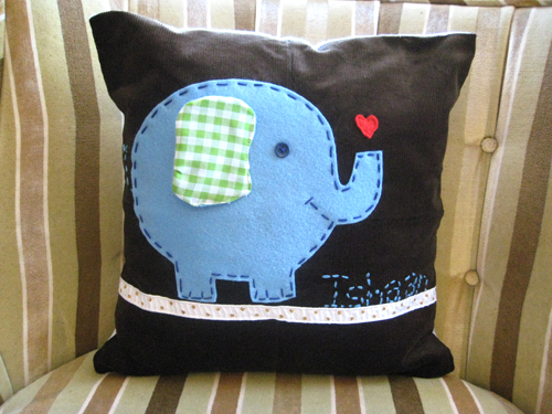elephant is hand embroidered